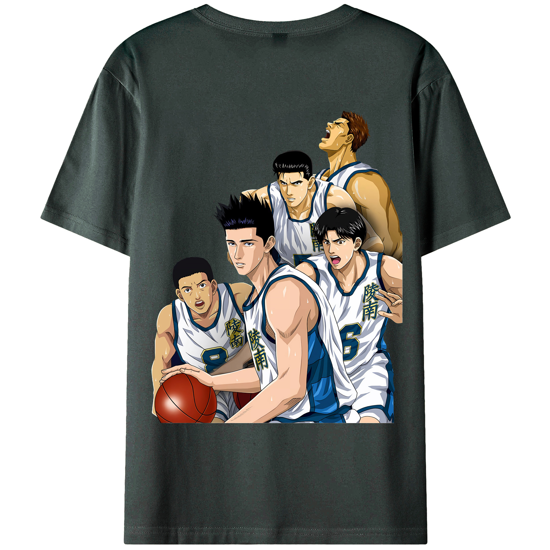 （画像用） SLAM DUNK／スラムダンク 綿100％ メンズ半袖Tシャツ（バックプリント） 通気性